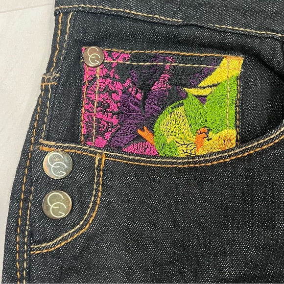 NWT Vintage Y2K Coogi Embroidered Floral Bling Logo Pocket Straight Leg Jeans - Picture 10 of 11